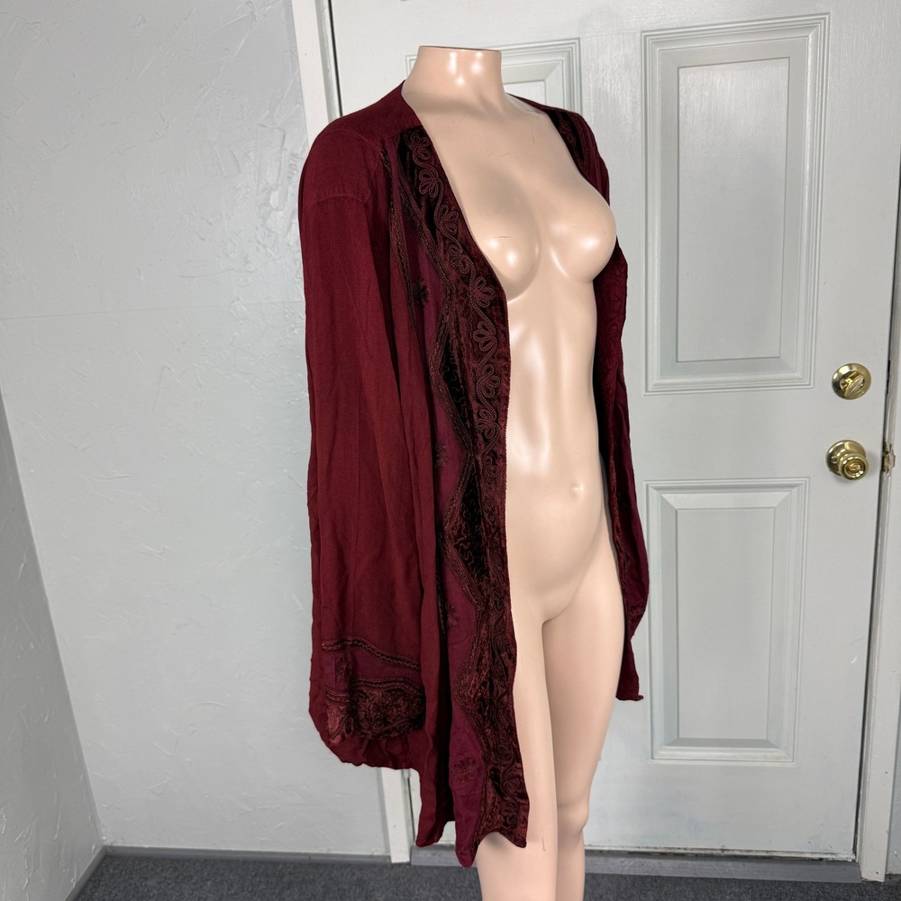 NEW Holy Clothing Women's Shirt 3X Boo Plus Size Embroidered Cardigan Rayon QQ6 - Picture 5 of 8